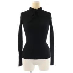 レッド ヴァレンティノ RED VALENTINO レイヤーネックボウタイリボンリブ ニット セーター 長袖 XS ブラック /HK ■OSのサムネイル