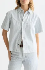 スコッチアンドソーダ レディース トップス シャツ デニム Scotch Soda Stripe Denim Shirt Indigo Stripe インディゴのサムネイル