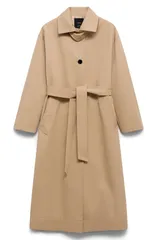 マンゴ レディース アウター ジャケット・ブルゾン コート MANGO Belted Waterepellent Long Trench Coat Medium Brown ブラウンのサムネイル