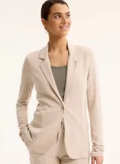 マジェスティック レディース アウター ジャケット・ブルゾン パイル ブレザー Majestic Filatures French Terry Looped OneButton Blazer Ecruのサムネイル
