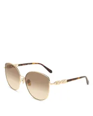 フェラガモ レディース アクセサリー サングラス・アイウェア FERRAGAMO Gancini Chain Butterfly Sunglasses 60mm GoldBrown Ochre Graのサムネイル