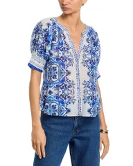 アリスアンドオリビア レディース トップス シャツ Alice and Olivia Thalia Puff Sleeve Button Frontop Solsticeのサムネイル