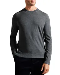 テッドベーカー メンズ アウター ニット・セーター クルーネック ウール Ted Baker Carnby Wool Crewneck Sweater Charcoal チャコールのサムネイル