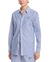 マザー レディース トップス シャツ MOTHER The Bestie Shirt White And Blue Stripe ホワイトのサムネイル