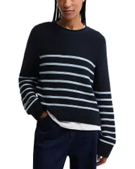 バブアー レディース アウター ニット・セーター Barbour Hinton Sweater Dark Navy ネイビーのサムネイル