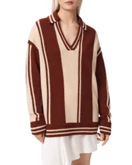 オールセインツ レディース アウター ニット・セーター ALLSAINTS Tay Collared Sweaterust Brown ラストのサムネイル