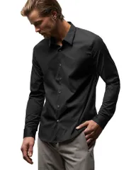 ジェームス パース メンズ トップス シャツ James Perse Matte Stretch Poplin Dresshirt Black ブラックのサムネイル