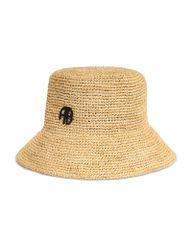 新品タグ付⭐Muhlbauer✫カシラ✫豪華 フリンジ ロゴ ハット 麦わら 