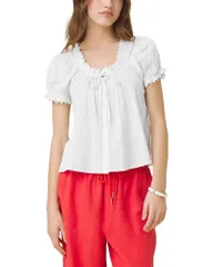 スプレンディット レディース トップス シャツ Splendid Gigi Puff Sleeve Top White ホワイトのサムネイル