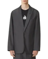 ランバン メンズ アウター ジャケット・ブルゾン Lanvin LooseFit Chambray Jacket Gray and black ブラックのサムネイル