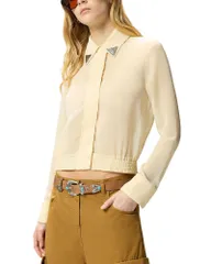 ピンコ レディース トップス シャツ ジョーゼット PINKO Cagliari Georgette Shirt Sea Mistのサムネイル