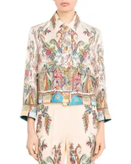 エトロ レディース アウター ジャケット・ブルゾン プリント クロップド Etro Printed Cropped Jacket Printed White ホワイトのサムネイル