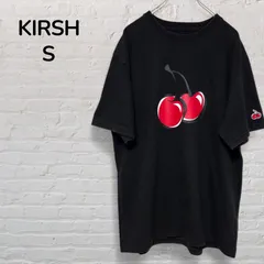 【美品】　キルシー　KIRSH　韓国ブランド　Tシャツ　半袖Tシャツ　レディース　S　M　チェリープリント　サクランボ　オーバーサイズ　ブラック　黒　韓国ストリート　古着のサムネイル