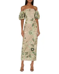 ミリー レディース トップス ワンピース MILLY Nene Off The Shoulder Dress Whitegreen ホワイトのサムネイル