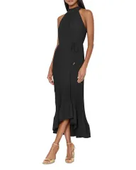 ミリー レディース トップス ワンピース プリーツ ミディ MILLY Nalani Pleated Midi Dress Black ブラックのサムネイル