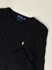 POLO RALPH LAUREN ポロラルフローレン ピマコットン新モデル ケーブルニット S(44/55) ブラック