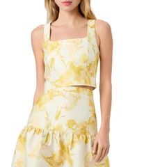 フレンチコネクション レディース トップス シャツ プリント ノースリーブ クロップド French Connection Structured Taffeta Sophie Fleur Printeのサムネイル