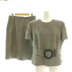 ヴァレンティノ ガラヴァーニ VALENTINO GARAVANI 千鳥格子 トップス スカート セットアップ カットソー タイト カシミヤ混 12 黒 ベージュ /CX ■OSのサムネイル