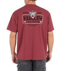 할리 맨즈 탑스 셔츠 Hurley Tiger Fast Garage Short Sleeve TShirt Cherry Crimson 크림슨