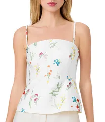 フレンチコネクション レディース トップス シャツ プリント ノースリーブ French Connection Christine Fleur Printed Structured Taffeta Sのサムネイル