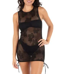 ハーレー レディース トップス ワンピース クルーネック メッシュ Hurley Daisy Mesh Crochet Crew Neck Swim CoverUp Black ブラックのサムネイル