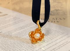 美品 CHANEL シャネル クローバー ドロップパール ピンブローチ レア