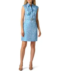 アドリアナ パペル レディース トップス ワンピース フラワー柄 プリント ミニ フラワー Adrianna Papell Floral Print Belted Jacquard Mini Dres