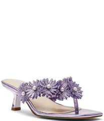 ベッツィジョンソン レディース シューズ ヒール サンダル Blue by Betsey Johnson Lesli Kitten Heel Thong Dressandals Purple パープルのサムネイル