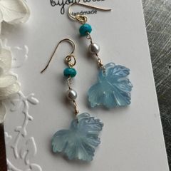 セール❣️ローズクォーツヴェルメイユフフラワー＆グリーンサファイア