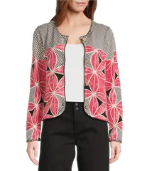 ニックアンドゾー レディース アウター ニット・セーター カーディガン NIC ZOE Gallery Walk Round Neck Long Sleeve Cardigan Pink Multi ピンク