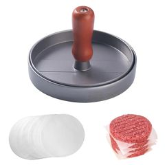 Coollooda Hamburger Press, Meat Press, Patty Maker Type, DIY Patty Making, Easy to Make Patties, Cooking Utensil, Kitchenware, Hamburger Maker, 100 Sheets of Wax Paper