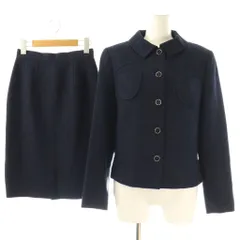 クレージュ courreges ツイード セットアップ ジャケット スカート ひざ丈 9AR 61-89 紺 ネイビー /TK ■SHのサムネイル