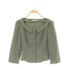 フォクシーニューヨーク FOXEY NEW YORK 33174 Decollete Jacket ジャケット ノーカラー 七分袖 40 グレー /HK ■OSのサムネイル