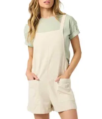 オニール レディース トップス ワンピース ロンパース ノースリーブ リネン ONeill Summerlin Sleeveless Linen Blend Romper Tapiocaのサムネイル