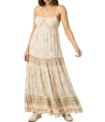オニール レディース トップス ワンピース プリント ノースリーブ マキシ ONeillillie MixedMedia Printed Sleeveless Maxi Dress Tapiocaのサムネイル