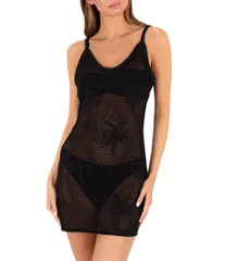 ハーレー レディース トップス ワンピース Vネック 刺繍 Hurley Embroidered Crochet Palm Tree VNeck Dresswim CoverUp Black ブラックのサムネイル