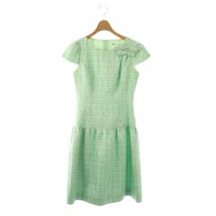 近年♡美品♡ルネ TISSUE チェック シャツワンピース リボン フリル 38 近年♡美品♡ルネ TISSUE チェック シャツワンピース リボン フリル 38