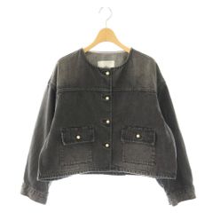 メルローズティアラ(TIARA) パールボタンノーカラーデニムジャケット メルローズティアラ(TIARA) パールボタンノーカラーデニムジャケット