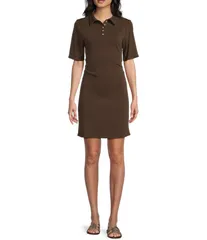 トップショップ レディース トップス ワンピース ミニワンピース ミニ TOPSHOP Cinch Waist Mini Dress Brown ブラウンのサムネイル