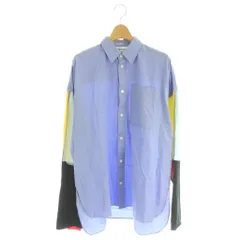 ナゴンスタンス nagonstans 25SS カットスリーブシャツ チュニック丈 切替袖 M ライトブルー マルチカラー 407IS130-0371 /MI ■OSのサムネイル
