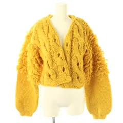 ラインヴァンド LEINWANDE Cable Short Cardigan カーディガン ニットカーディガン クロップド F ウール イエロー /CX ■OSのサムネイル