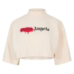 パーム・エンジェルス レディース トップス Tシャツ Palm Angels Womenstar Crew TShirt White Red ホワイトのサムネイル