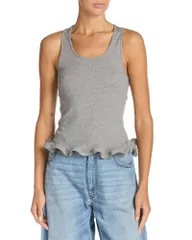 ステラマッカートニー レディース トップス タンクトップ Stella McCartney Frilled Hem Tank Top Grey グレーのサムネイル