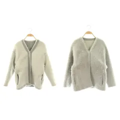 カールラガーフェルド KARL LAGERFELD ムートン ボアジャケット リバーシブル アウター ラムレザー XS グレー /CX ■OSのサムネイル