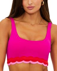 비치 라이어트 여성 수영복 톱 전용 Beach Riot Marin Bikini Top Fuchsia Red 레드