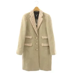 カールラガーフェルド KARL LAGERFELD ウール ツイード 切替 チェスターコート 38 グレージュ ピンク マルチカラー /ES ■OSのサムネイル