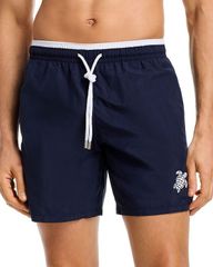 Vilebrequin Men's Swimwear Half Pants/Shorts Vilebrequin Solid Tortoise 6 Swim Shorts Navy/White