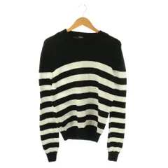 バルマン BALMAIN 3432K017 ショルダーボタン装飾ボーダーニット セーター 長袖 S 黒 白 /NR ■OS ■SHのサムネイル