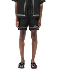 リプレゼント メンズ ボトムス ハーフパンツ・ショーツ ショートパンツ Represent Border Shorts Jet Black ブラック
