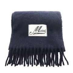 マルニ MARNI 24AW ロゴパッチマフラー ストール 紺 ネイビー /SS ■OS ■SHのサムネイル